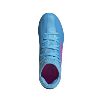 adidas X Speedflow.3 Gras Voetbalschoenen (FG) Kids Blauw Roze Wit
