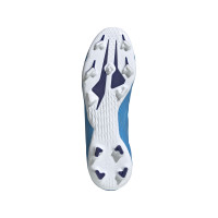 adidas X Speedflow.3 Sans Lacets Gazon Naturel Chaussures de Foot (FG) Bleu Rose Blanc