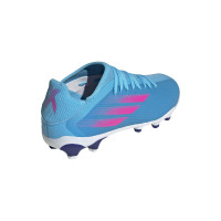 adidas X Speedflow.3 Gazon Naturel Gazon Artificiel Chaussures de Foot (MG) Enfants Bleu Rose Blanc