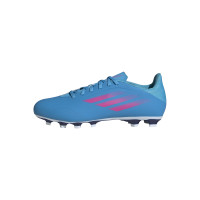 adidas X Speedflow.4 Gras / Kunstgras Voetbalschoenen (FxG) Blauw Roze Wit