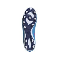 adidas X Speedflow.4 Gazon Naturel Gazon Artificiel Chaussures de Foot (FxG) Bleu Rose Blanc
