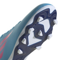 adidas X Speedflow.4 Gazon Naturel Gazon Artificiel Chaussures de Foot (FxG) Enfants Bleu Rose Blanc
