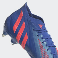 adidas Predator Edge.1 Crampons Vissés Chaussures de Foot (SG) Bleu Rouge