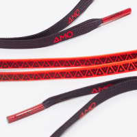 Lacets AMO Grip 2.0 100 cm Rouge Fiery Noir de jais