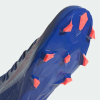 adidas Predator Edge.3 Gazon Naturel Chaussures de Foot (FG) Low Bleu Rouge