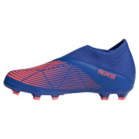 adidas Predator Edge.3 Veterloze Gras Voetbalschoenen (FG) Kids Blauw Rood