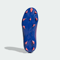adidas Predator Edge.3 Sans Lacets Gazon Naturel Chaussures de Foot (FG) Enfants Bleu Rouge