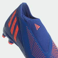 adidas Predator Edge.3 Veterloze Gras Voetbalschoenen (FG) Kids Blauw Rood