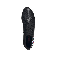 adidas Predator Edge.3 Gazon Naturel Chaussures de Foot (FG) Noir Blanc Rouge