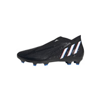 adidas Predator Edge.3 Veterloze Gras Voetbalschoenen (FG) Zwart Wit Rood