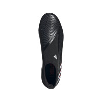 adidas Predator Edge.3 Sans Lacets Gazon Naturel Chaussures de Foot (FG) Noir Blanc Rouge