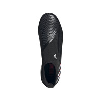 adidas Predator Edge.3 Veterloze Gras Voetbalschoenen (FG) Zwart Wit Rood