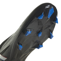 adidas Predator Edge.3 Veterloze Gras Voetbalschoenen (FG) Zwart Wit Rood