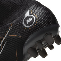 Nike Mercurial Superfly 8 Elite Gazon Artificiel Chaussures de Foot (AG) Noir Gris Foncé Or