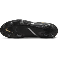 Nike Phantom GT 2 Pro DF Gazon Naturel Chaussures de Foot (FG) Noir Gris Foncé Or