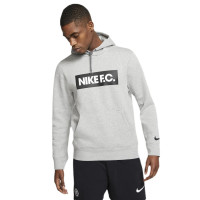 Nike F.C. Essential Fleece Sweat à Capuche Hoodie Gris Blanc Noir