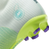 Nike Mercurial Superfly 8 Pro MDS Gazon Naturel Chaussures de Foot (FG) Enfants Vert Jaune Mauve