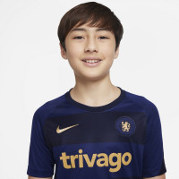 Nike Chelsea Pre-Match Trainingsshirt 2021-2022 Kids Blauw Donkerblauw Goud
