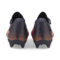 PUMA Ultra 3.4 Gazon Naturel Gazon Artificiel Chaussures de Foot (MG) Rose Orange Bleu Foncé