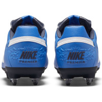 Nike Premier 3 Anti Clog Crampons Vissés Chaussures de Foot (SG) Bleu Blanc Bleu Foncé
