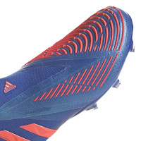 adidas Predator Edge+ Gazon Naturel Chaussures de Foot (FG) Bleu Rouge