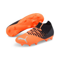 PUMA Future 3.3 Gazon Naturel Gazon Artificiel Chaussures de Foot (MG) Enfants Orange Noir