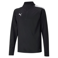 PUMA teamLIGA Haut d'Entraînement 1/4-Zip Enfants Noir Blanc