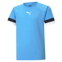 PUMA teamRISE Maillot de Football Enfants Bleu Clair Noir Blanc