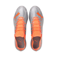PUMA Ultra 1.4 Gazon Naturel Gazon Artificiel Chaussures de Foot (MG) Argent Orange