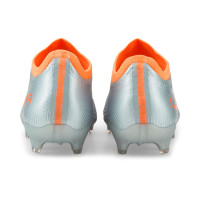PUMA Ultra 3.4 Gazon Naturel / Gazon Artificiel Chaussures de Foot (MG) Enfants Argent Orange