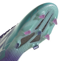 adidas X Speedflow.1 Gazon Naturel Chaussures de Foot (FG) Mauve Turquoise Argent