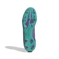 adidas X Speedflow.3 Gazon Naturel Chaussures de Foot (FG) Mauve Turquoise Argent