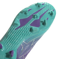 adidas X Speedflow.3 Gazon Naturel Chaussures de Foot (FG) Mauve Turquoise Argent