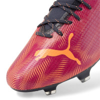 PUMA Ultra 2.4 Gazon Naturel Gazon Artificiel Chaussures de Foot (MG) Rose Orange Bleu Foncé