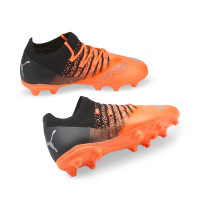 PUMA Future 2.3 Gazon Naturel / Gazon Artificiel Chaussures de Foot (MG) Enfants Orange Noir