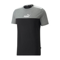 PUMA Essentials+ Block T-Shirt Noir Gris Blanc