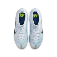 Nike Mercurial Superfly 8 Pro Gras Voetbalschoenen (FG) Kids Grijs Felblauw Geel