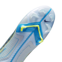 Nike Mercurial Superfly 8 Elite Gazon Naturel Chaussures de Foot (FG) Gris Bleu Foncé Jaune