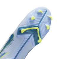 Nike Mercurial Vapor 14 Academy Gazon Naturel Gazon Artificiel Turf Chaussures de Foot (MG) Gris Bleu Foncé Jaune