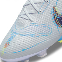 Nike Mercurial Vapor 14 Elite Gazon Naturel Chaussures de Foot (FG) Gris Bleu Vif Jaune