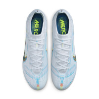 Nike Mercurial Vapor 14 Elite Pro Gazon Artificiel Chaussures de Foot (AG) Gris Bleu Clair Jaune