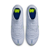 Nike Mercurial Superfly 8 Academy Gazon Naturel Gazon Artificiel Chaussures de Foot (MG) Gris Bleu Foncé  Jaune
