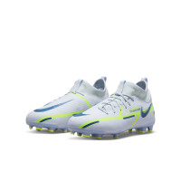 Nike Phantom GT2 Academy Dynamic Fit Gras / Kunstgras Voetbalschoenen (MG) Kids Grijs Donkerblauw