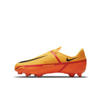 Nike Phantom GT 2 Academy Gazon Naturel Gazon Artificiel Chaussures de Foot (MG) Enfants Orange Rouge Noir