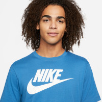 Nike NSW Icon Futura T-Shirt Bleu Blanc