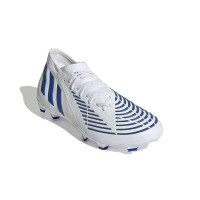 adidas Predator Edge.2 Gazon Naturel Chaussures de Foot (FG) Blanc Bleu Blanc