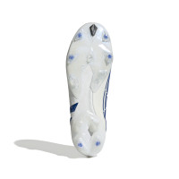 adidas Predator Edge.1 Gazon Naturel Chaussures de Foot (FG) Blanc Bleu Blanc