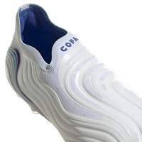 adidas Copa Sense+ Gazon Naturel Chaussures de Foot (FG) Blanc Bleu