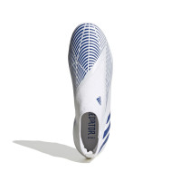 adidas Predator Edge.3 Veterloze Gras Voetbalschoenen (FG) Wit Blauw Wit
