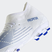 adidas Predator Edge.3 Gazon Naturel Chaussures de Foot (FG) Blanc Bleu Blanc